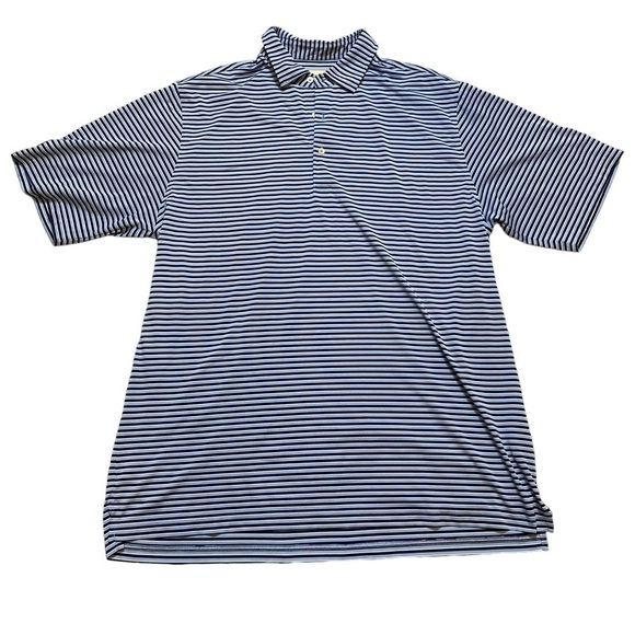 Donald Ross Other - Donald Ross Polo Shirt Mens Large Blue Stripe Short Sleeve Active Polyester Golf